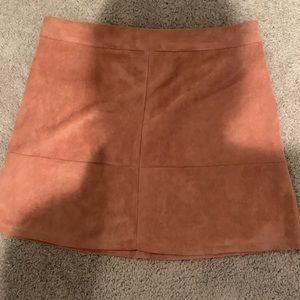 Salmon pink Lulus velvet skirt